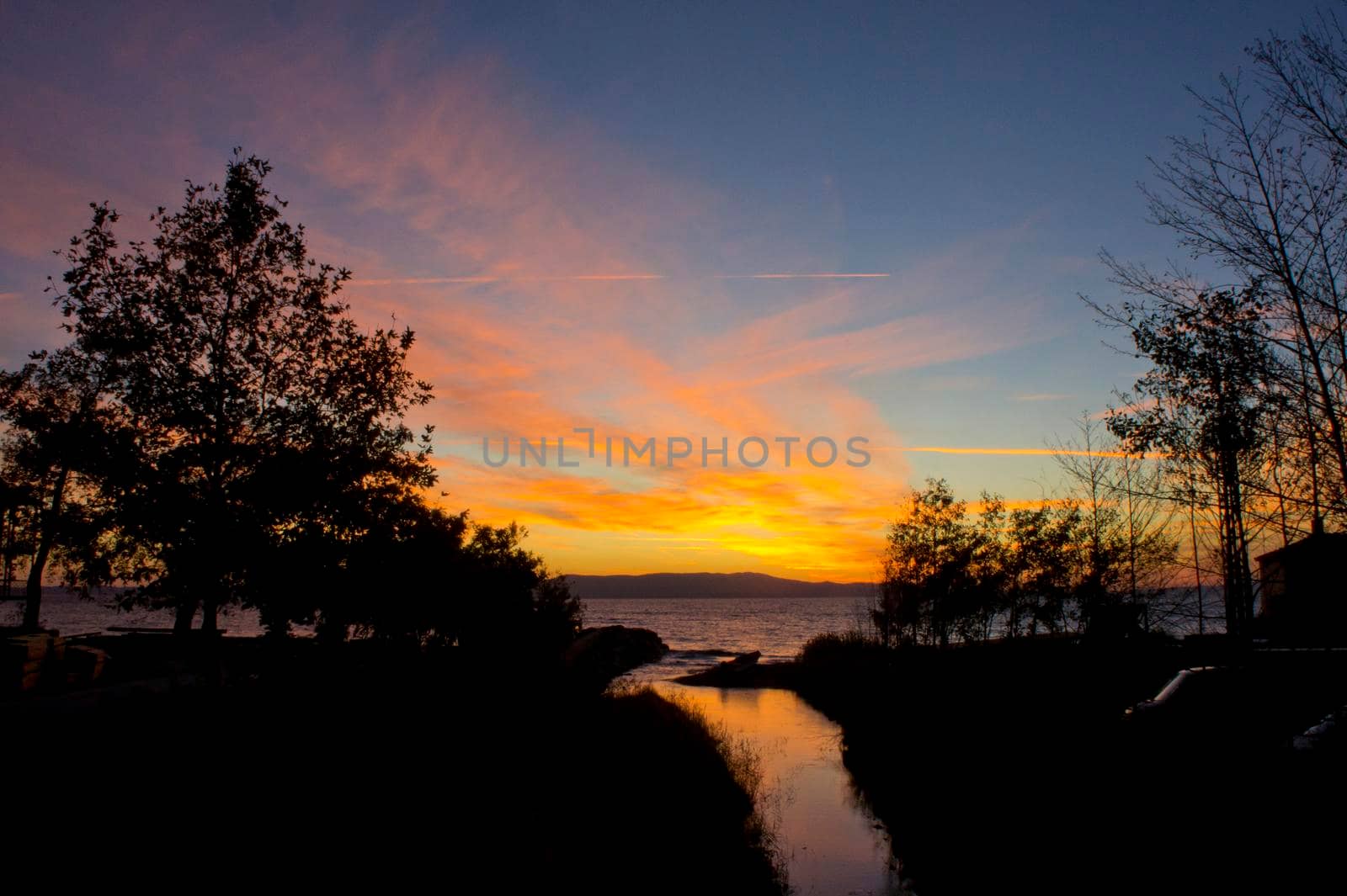 Mount Athos, Sunset at the sea, Greece, Europe