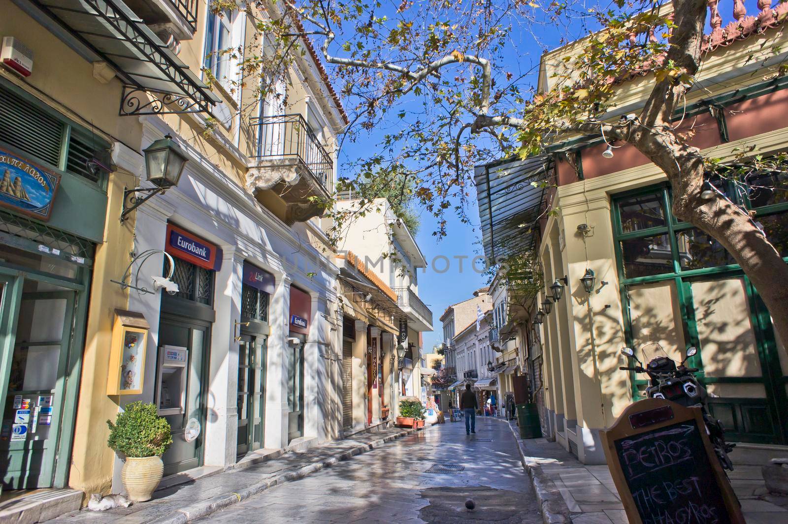 Athens Plaka, Old city street view, Greece, Europe