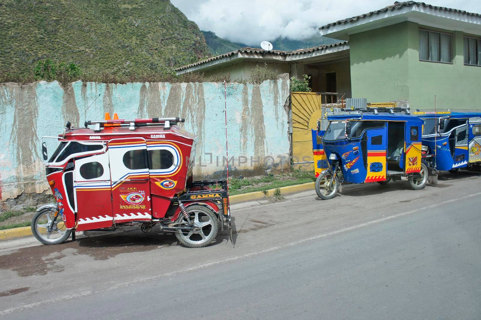 Sacred Valley, Traditional mototaxi Peru, South America