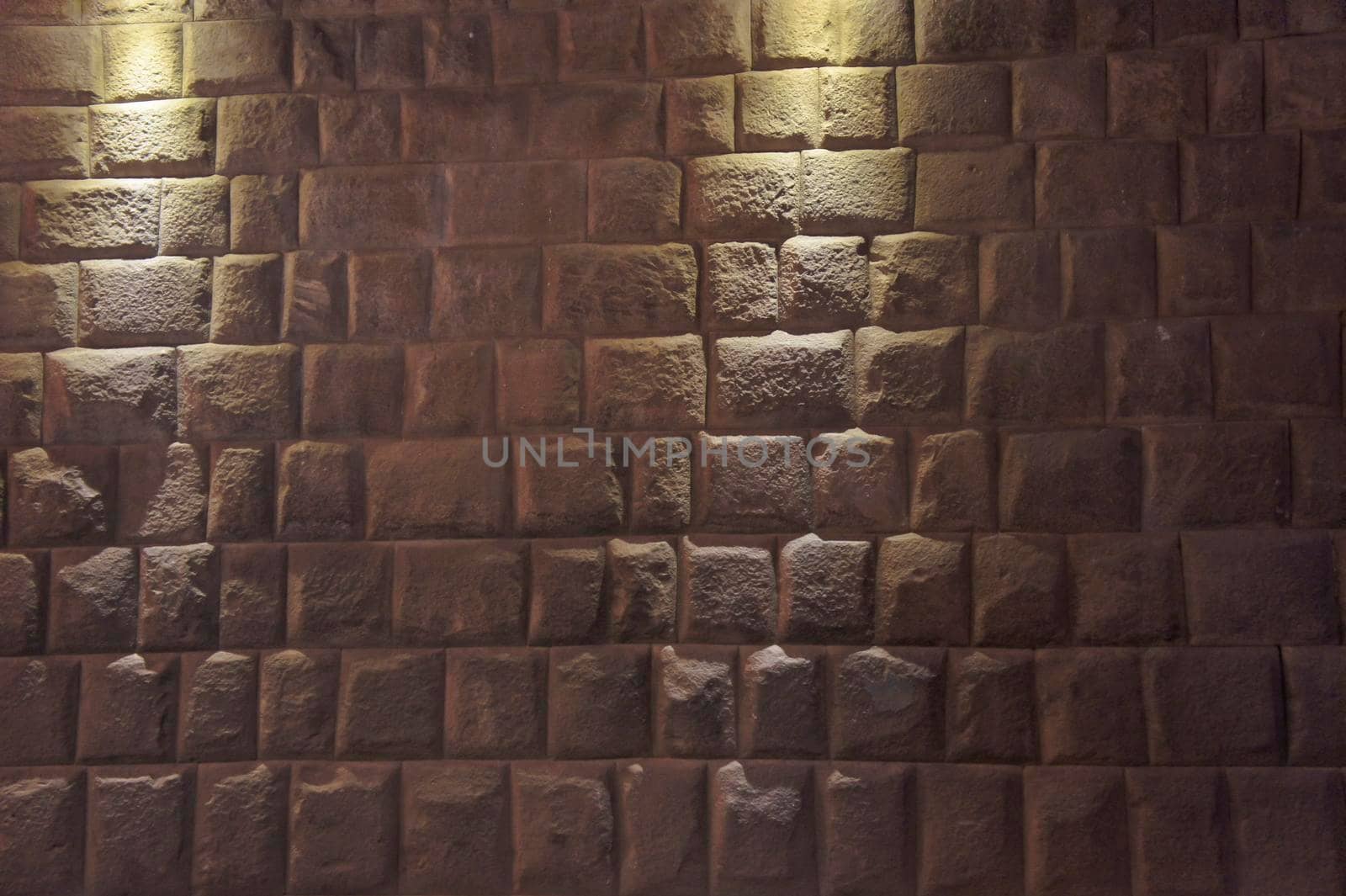 Cuzco, Old city street night view, Walking beside an Inca wall, Peru, South America