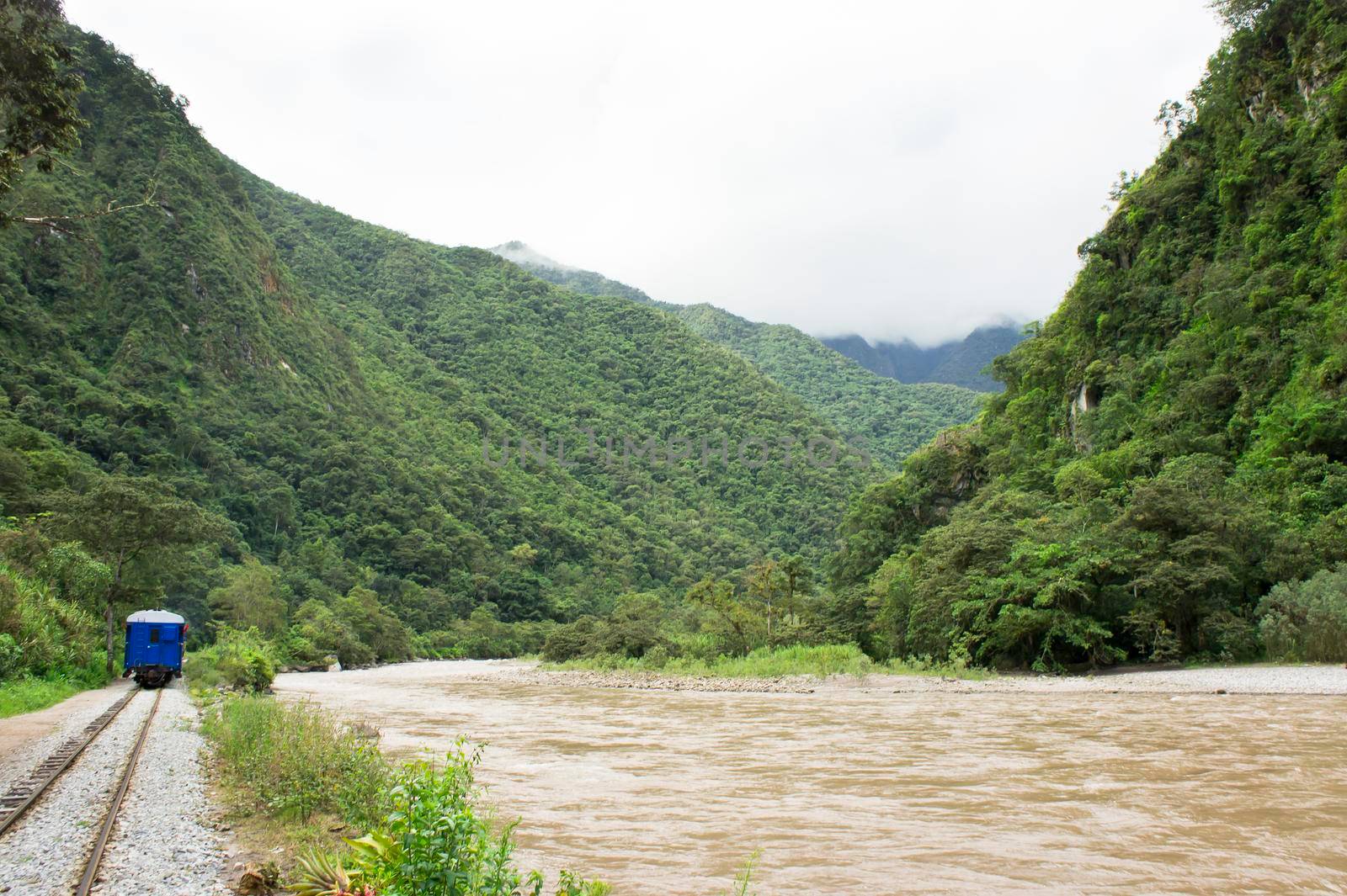 Aguas Calientes, Railway by the Urubamba River, Machu Picchu, Peru, South America