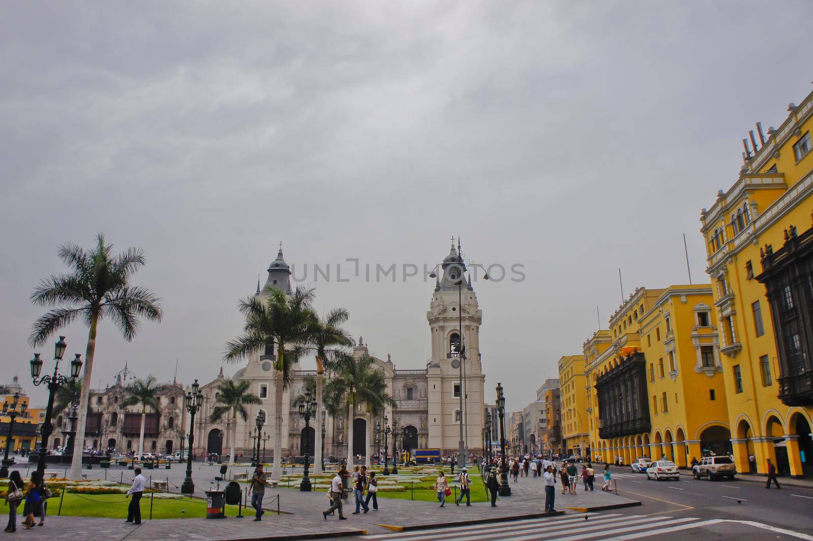 Lima, Old city street view, Peru, South America by giannakisphoto