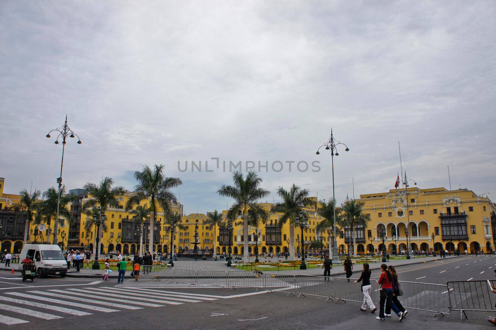 Lima, Old city street view, Peru, South America by giannakisphoto