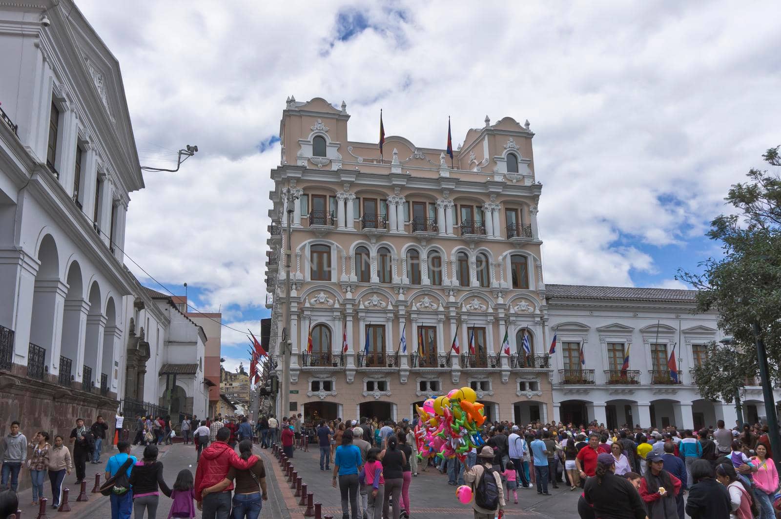 Quito, Old city street view, Ecuador, South America