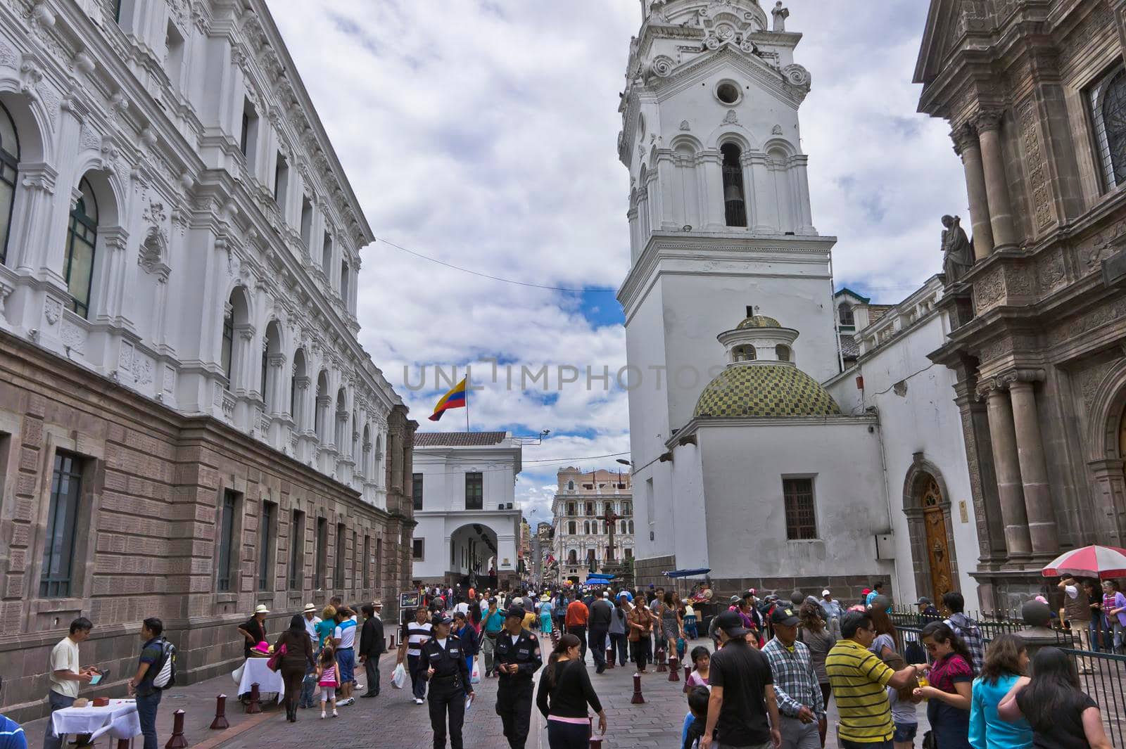 Quito, Old city street view, Ecuador, South America