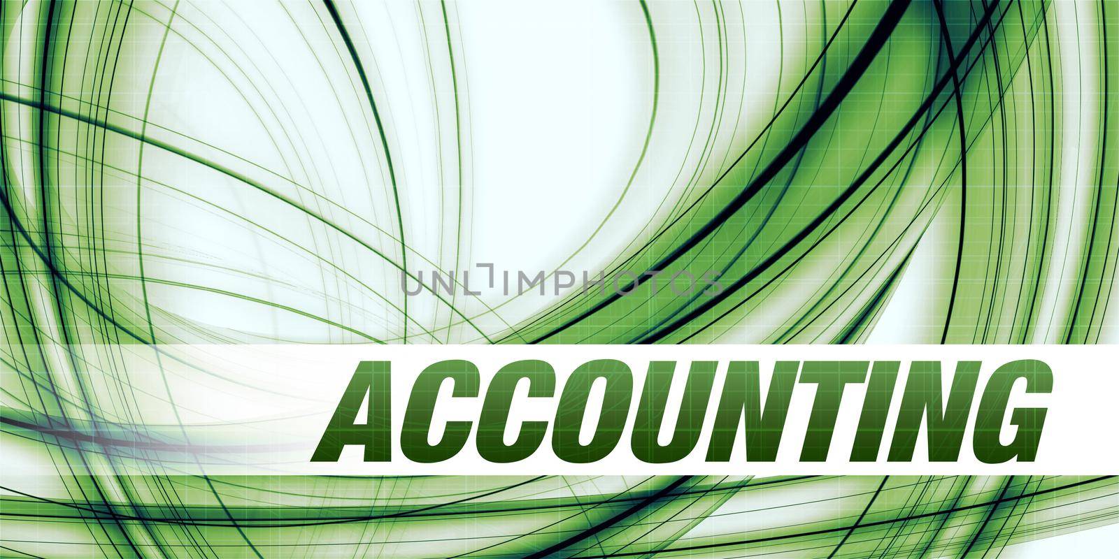 Accounting Concept on Green Abstract Background