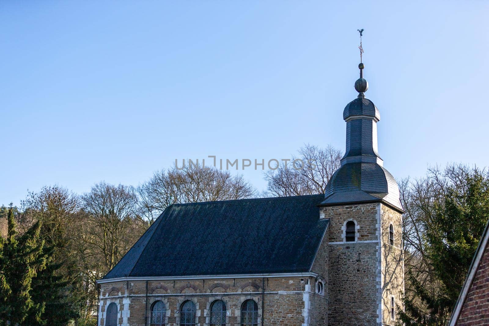 View at the Finkenberg church in Stolberg, Eifel by reinerc