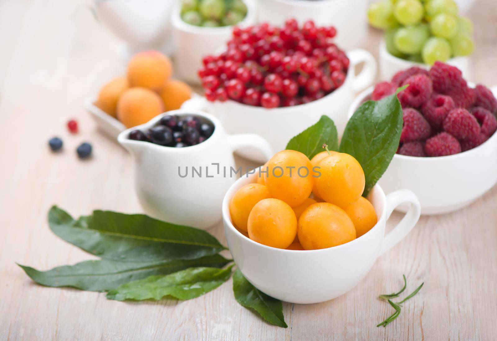 berry mix isolated on a white background.