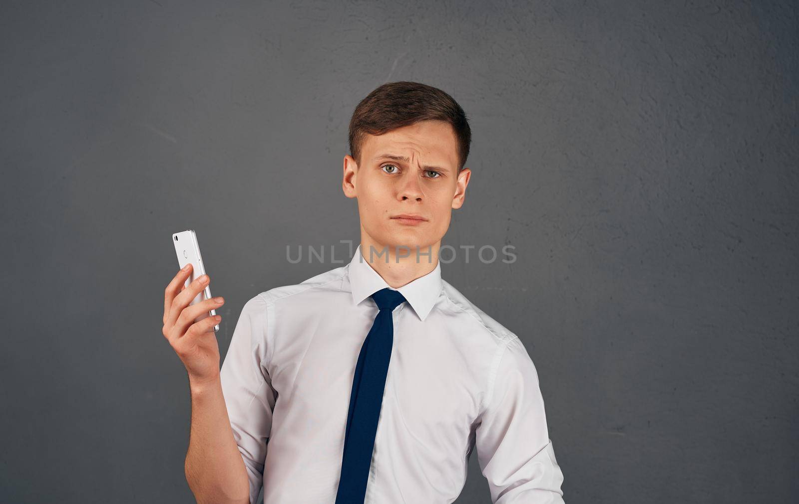 business man in tie communication official work finance. High quality photo