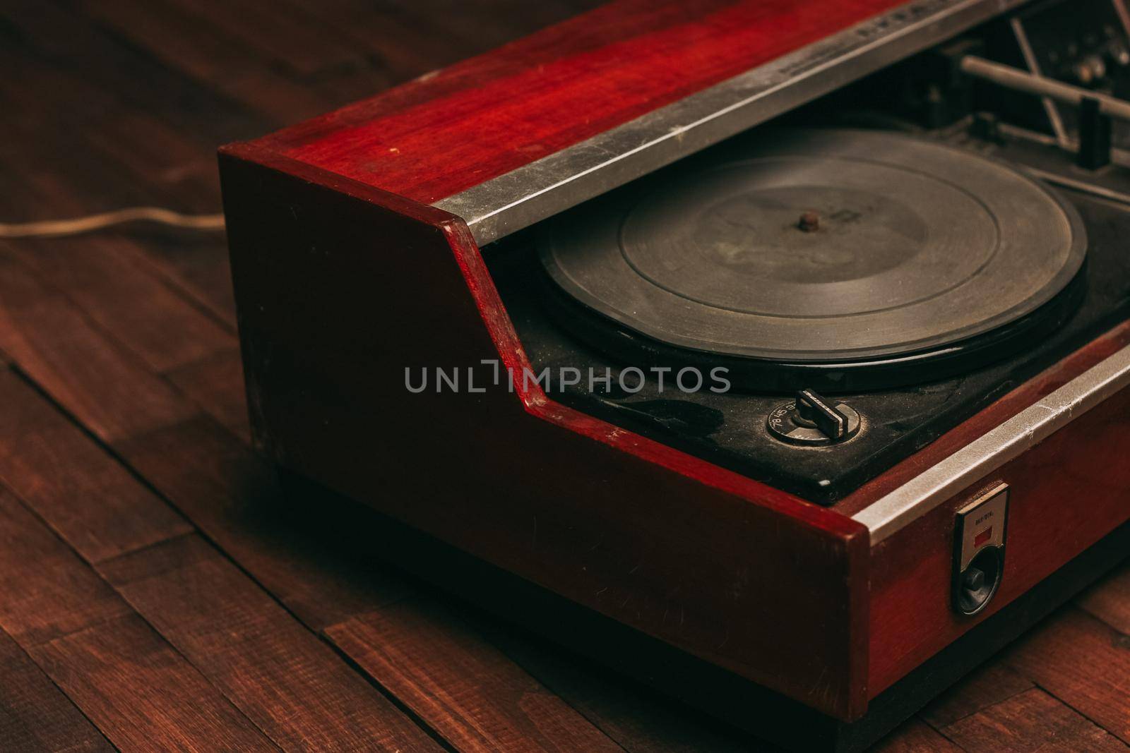 retro turntable old collection technology musical instruments. High quality photo