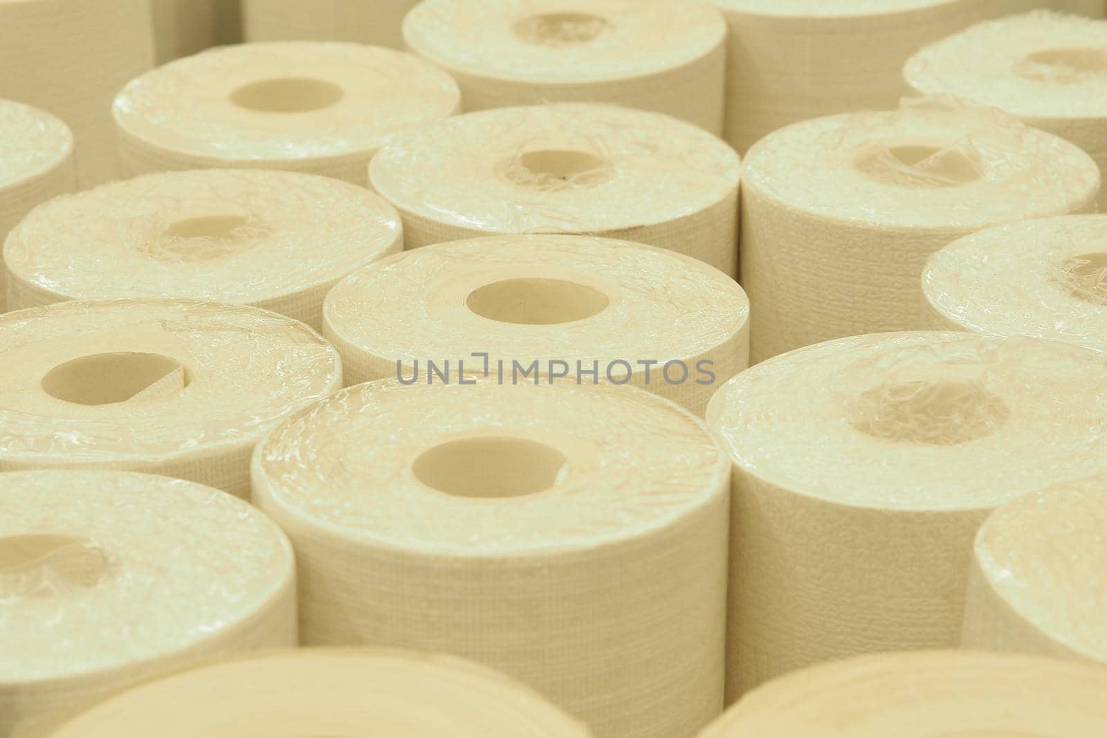 Selling rolls of paper wallpaper in the store. by Olga26