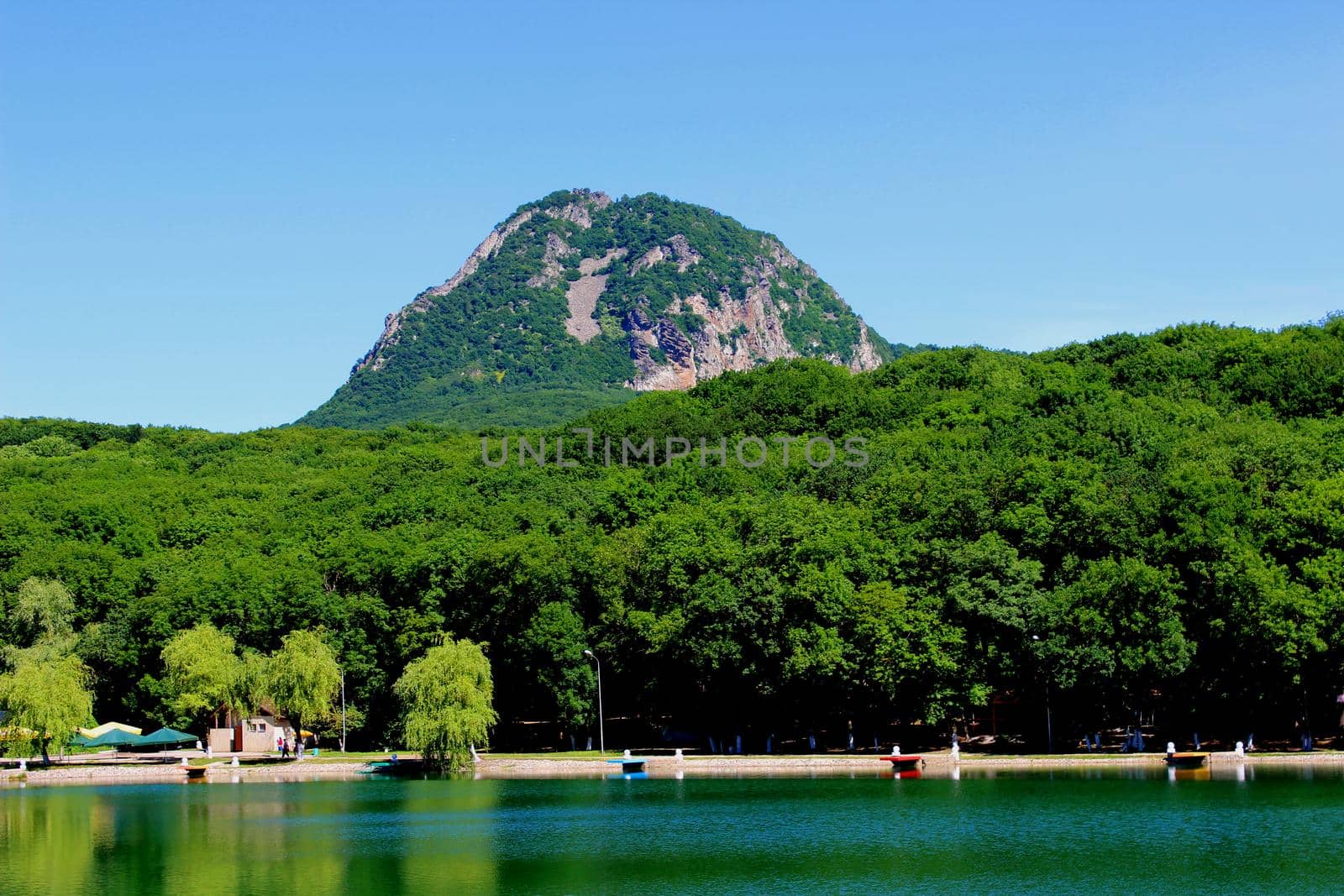 Park. The lake against the mountain. by Olga26