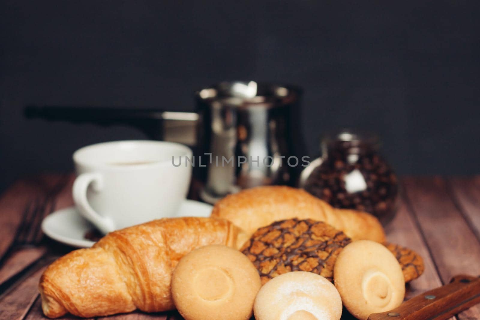 biscuits a cup with a drink meal breakfast tea traditions. High quality photo