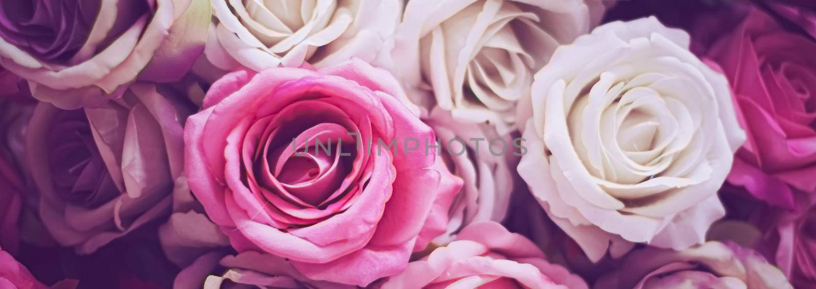 Roses as floral decoration for wedding and flower shop decor concept