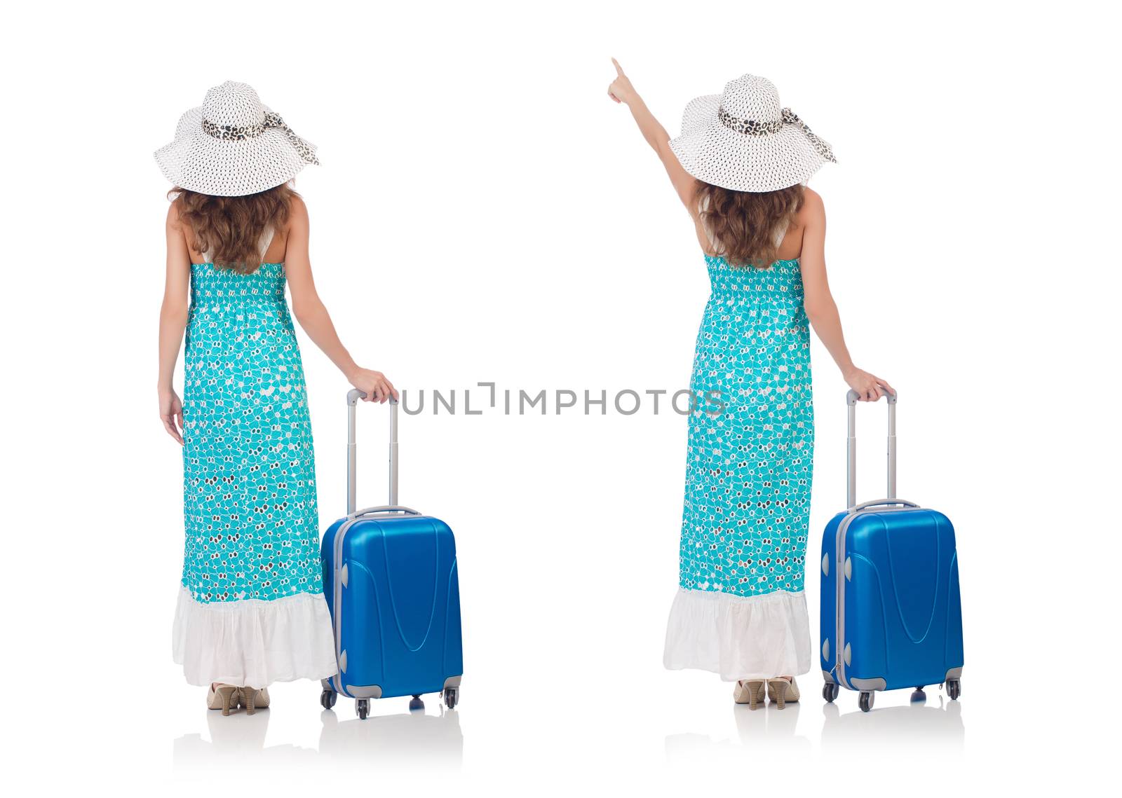 Woman preparing for travel on summer vacation by Elnur