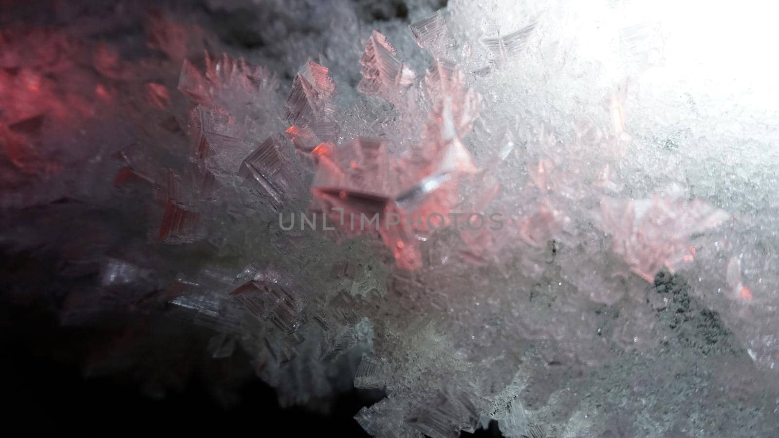 Macro photography of ice growths in a cave by Passcal