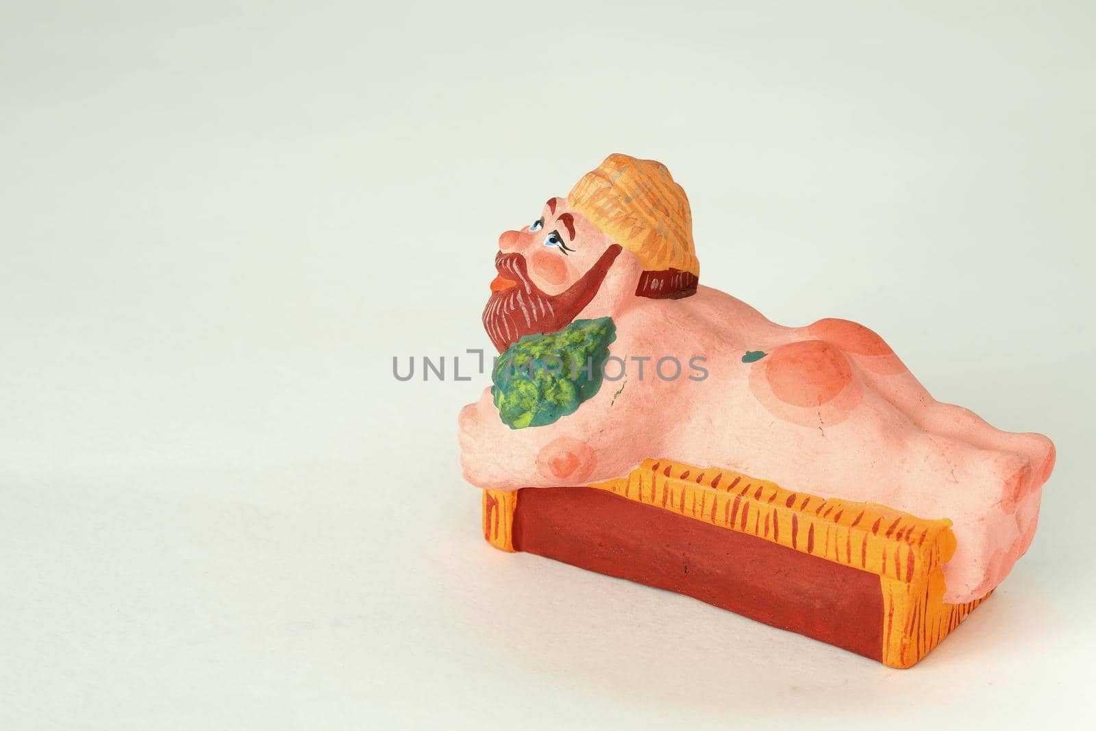 Funny handmade ceramic and clay figurines.The man in the bath.Souvenir and clay. by Olga26