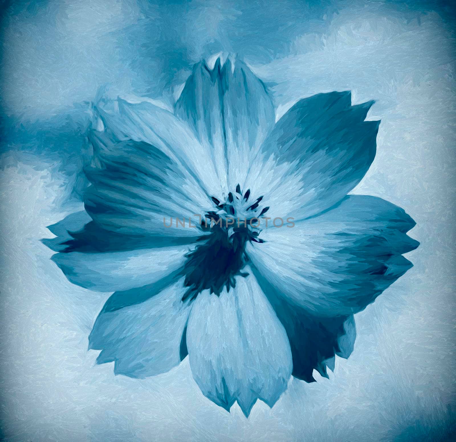 Digital painting of a flower with abstract background - painting effect