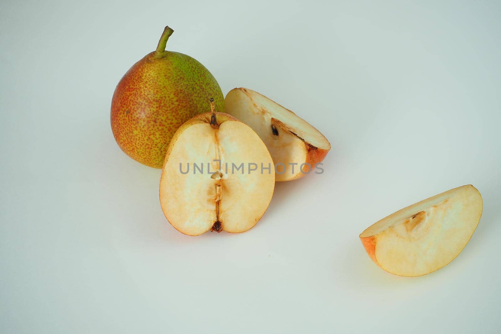 Ripe fruit. Close-up on a white background. Horizontal image.