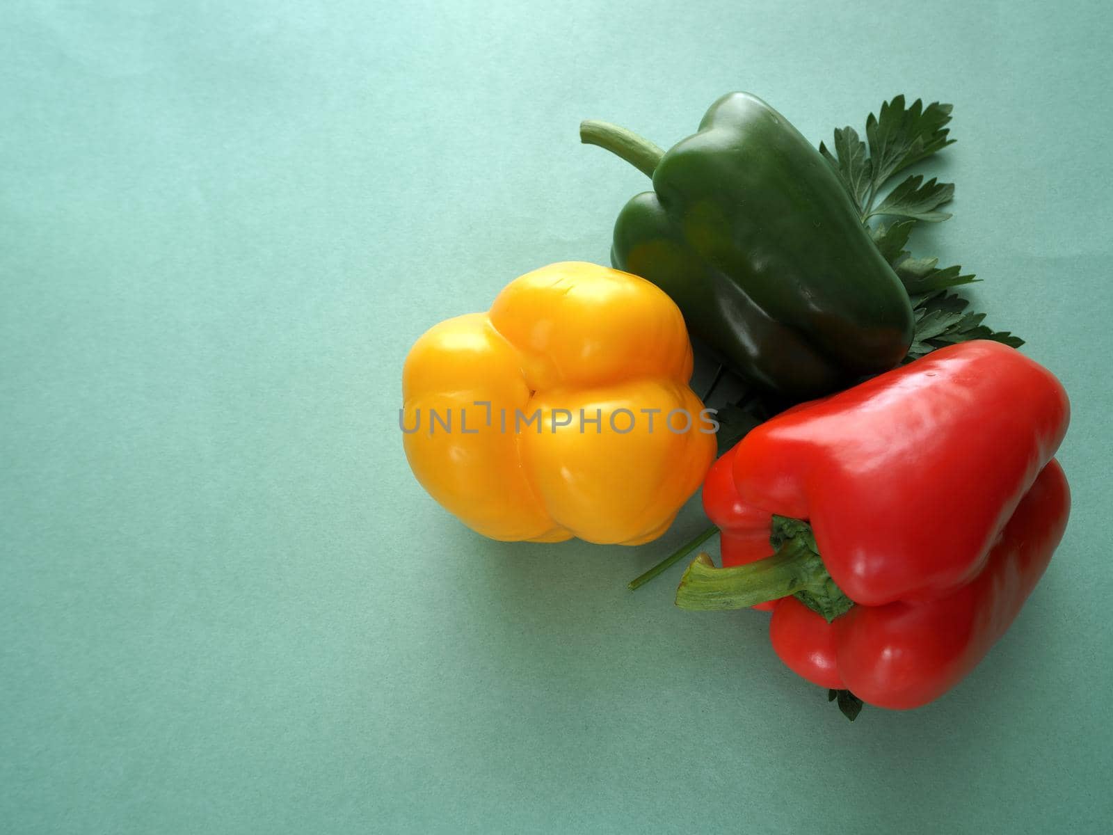 Ripe vegetables for salad. Bulgarian pepper. High-quality image