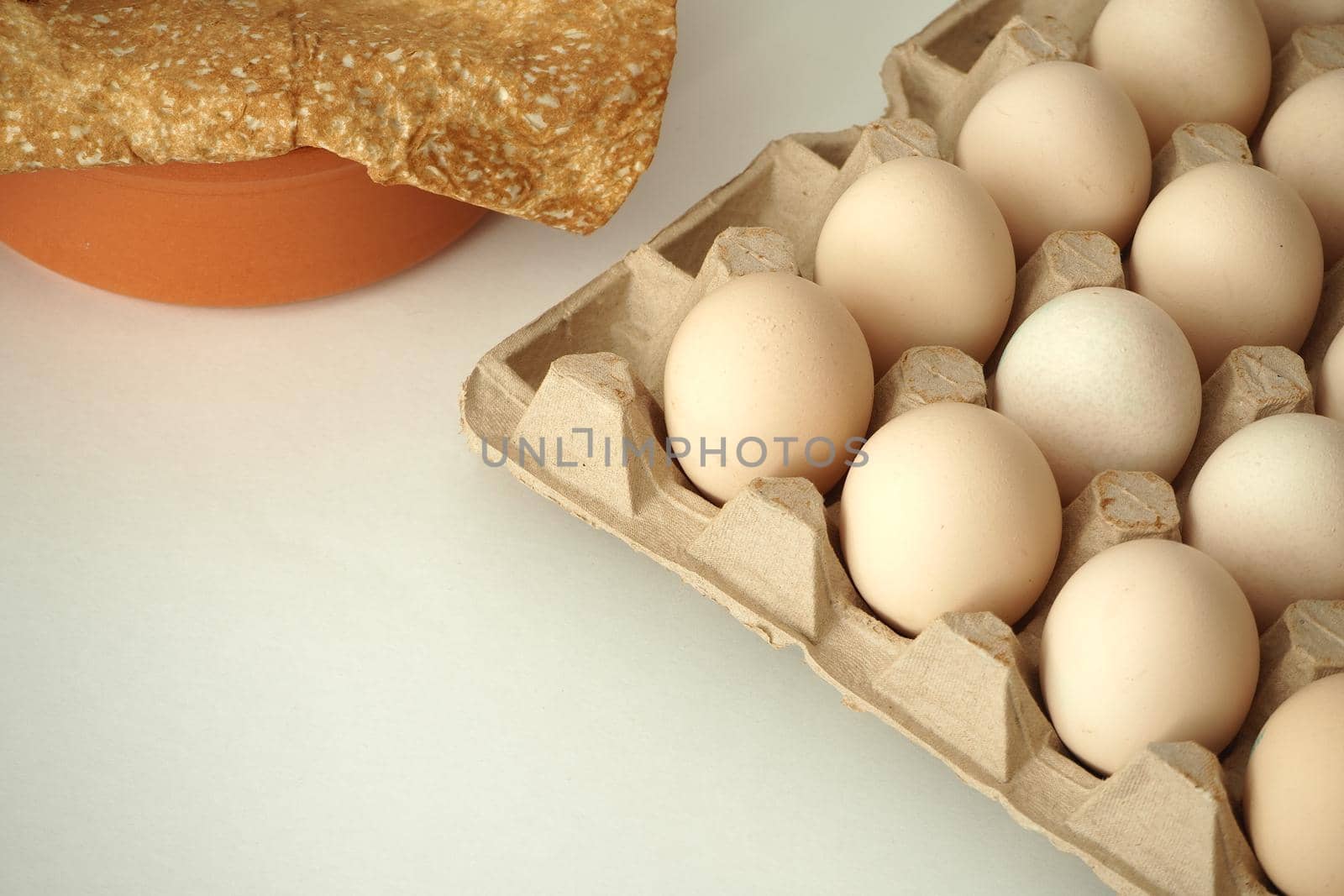 chicken eggs in a package homemade rustic by Olga26