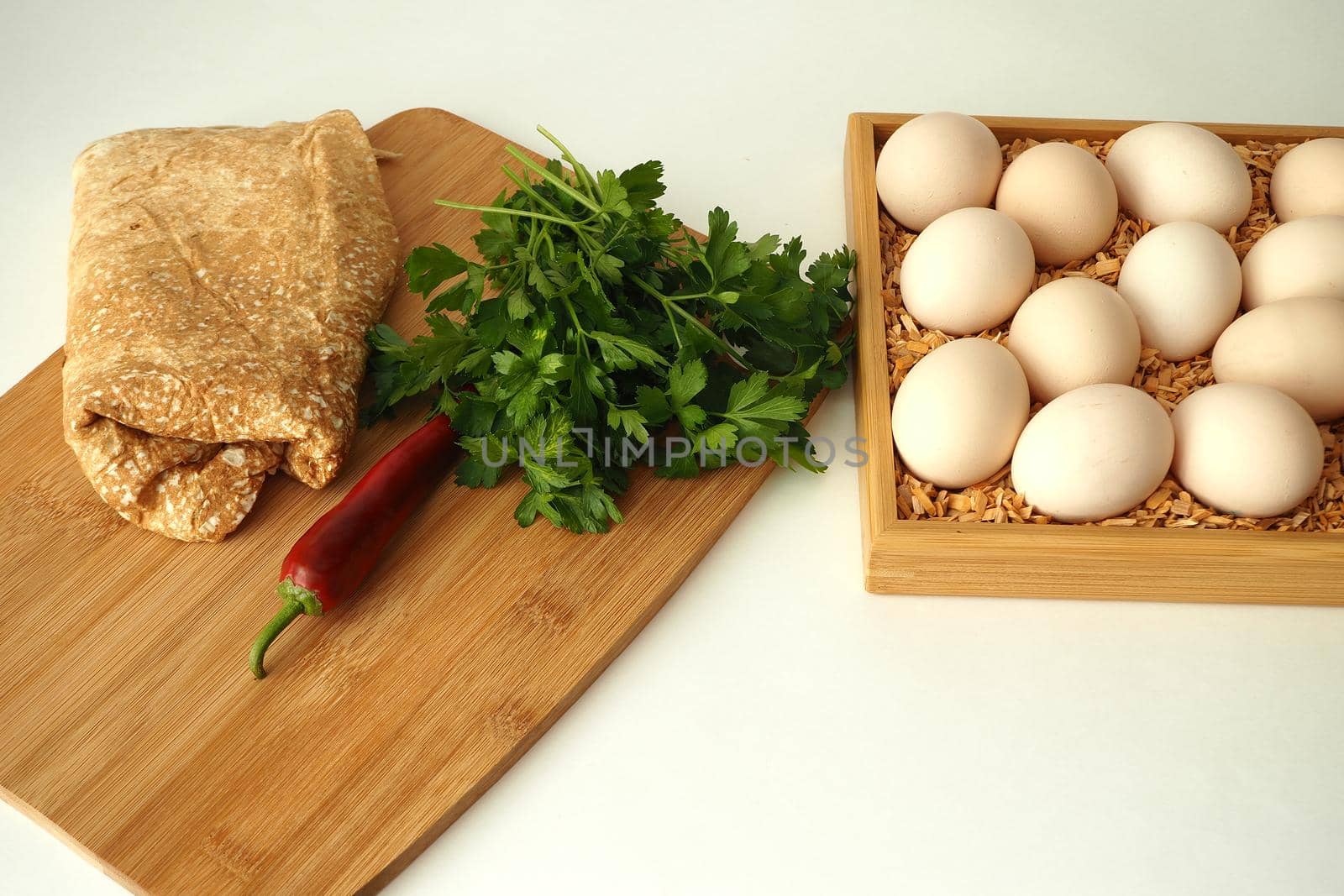 chicken eggs in a package homemade rustic by Olga26