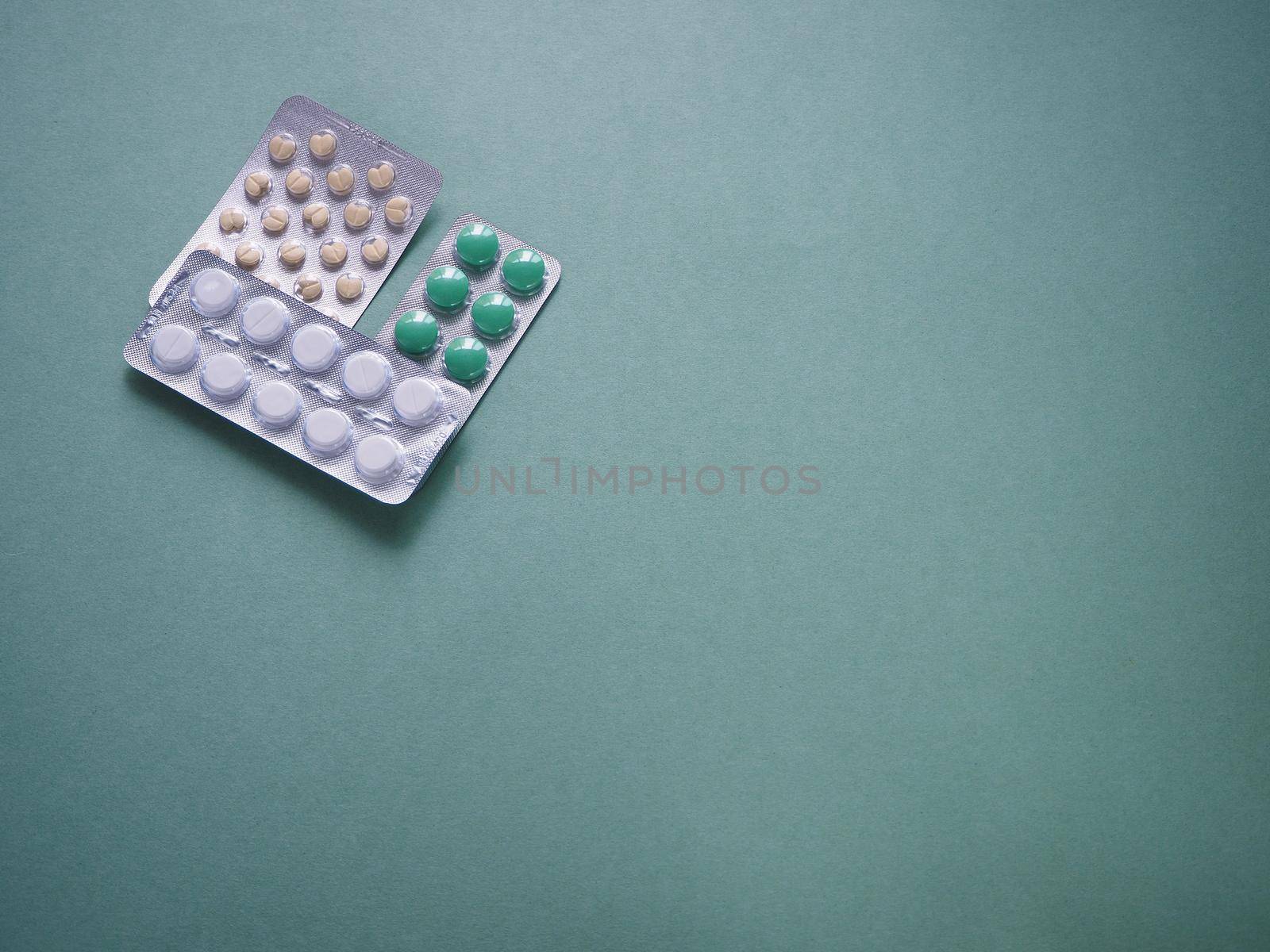 Tablets in blister pack close-up. High quality photo