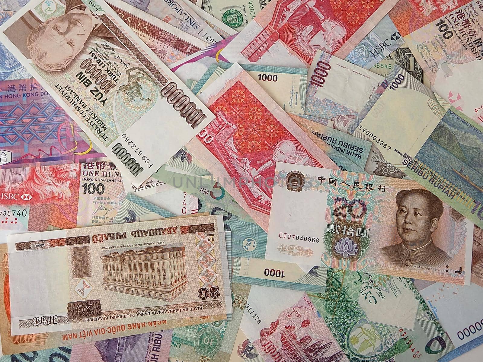 Paper money from different countries. A collection of paper money. by Olga26