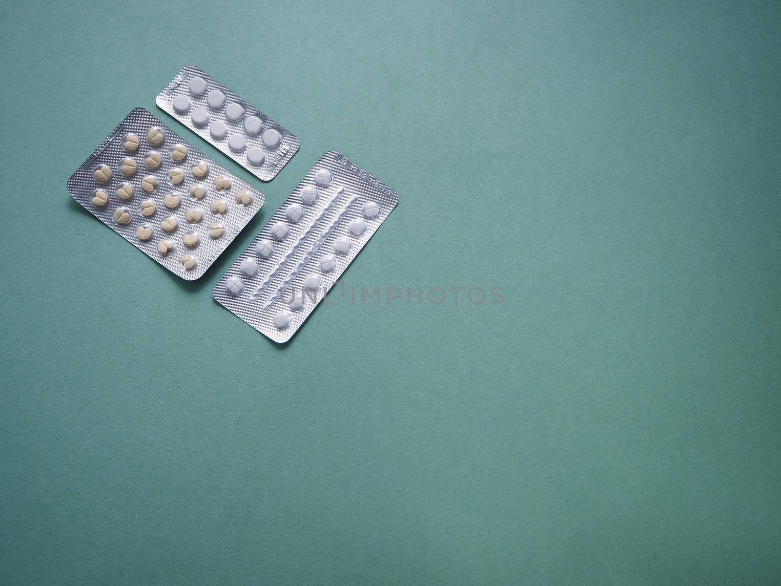 Tablets in blister pack close-up. High quality photo