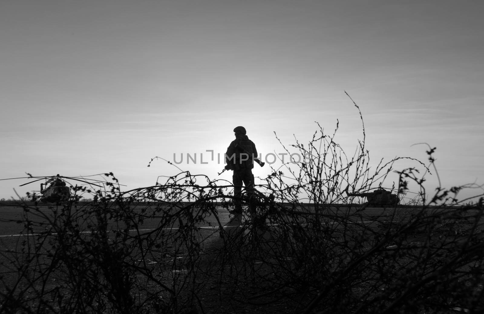 Silhouette of a military man by palinchak
