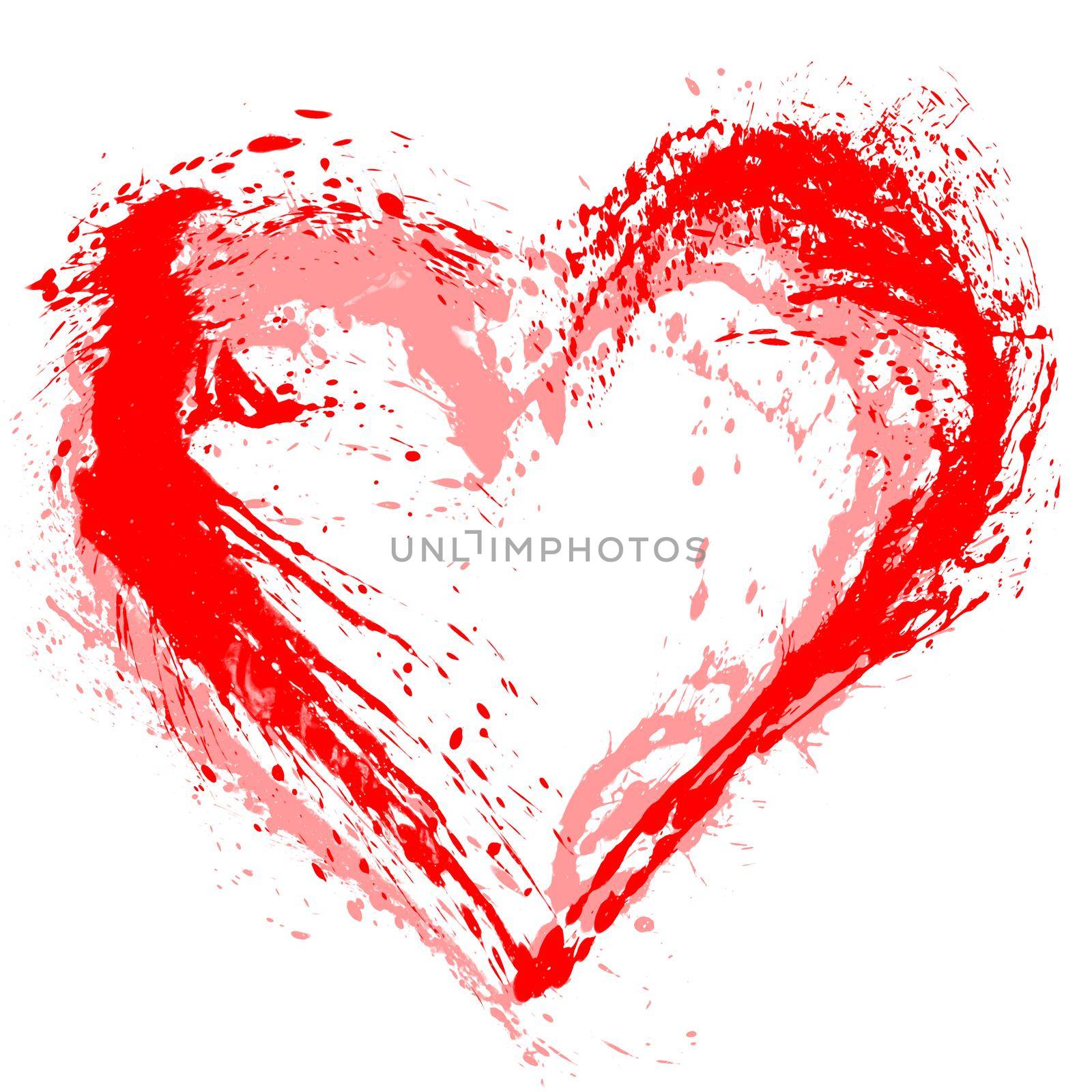 Abstract red heart on white background