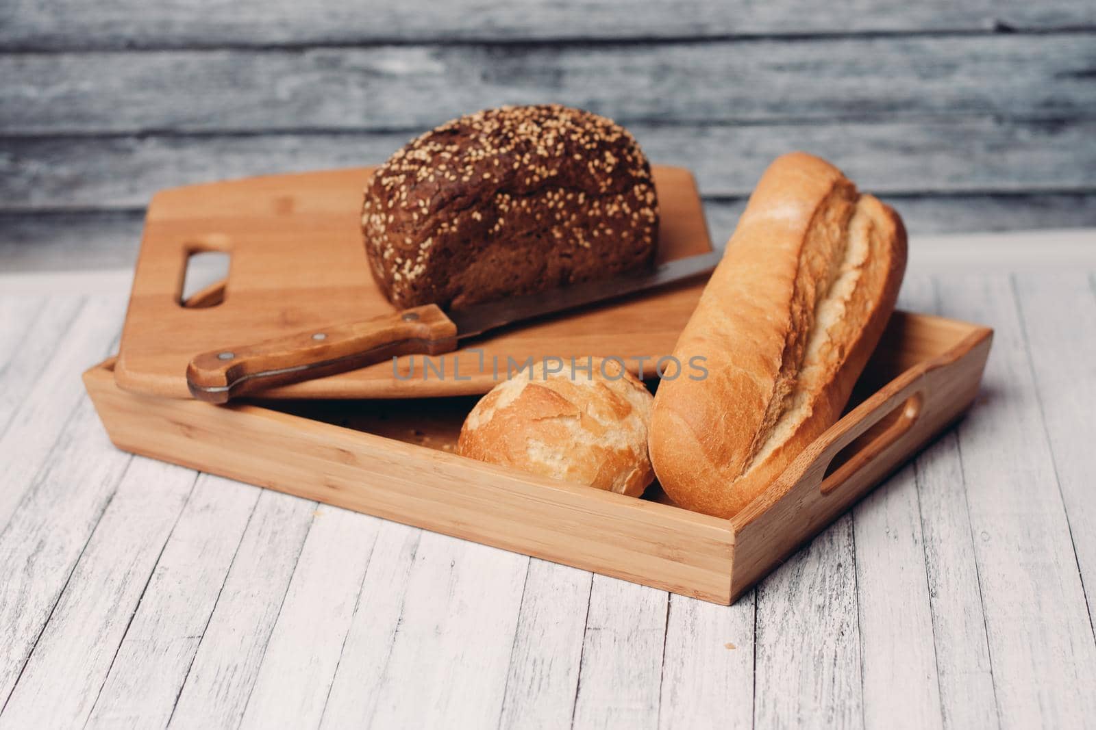homemade baking wooden tray snack fresh flavor. High quality photo