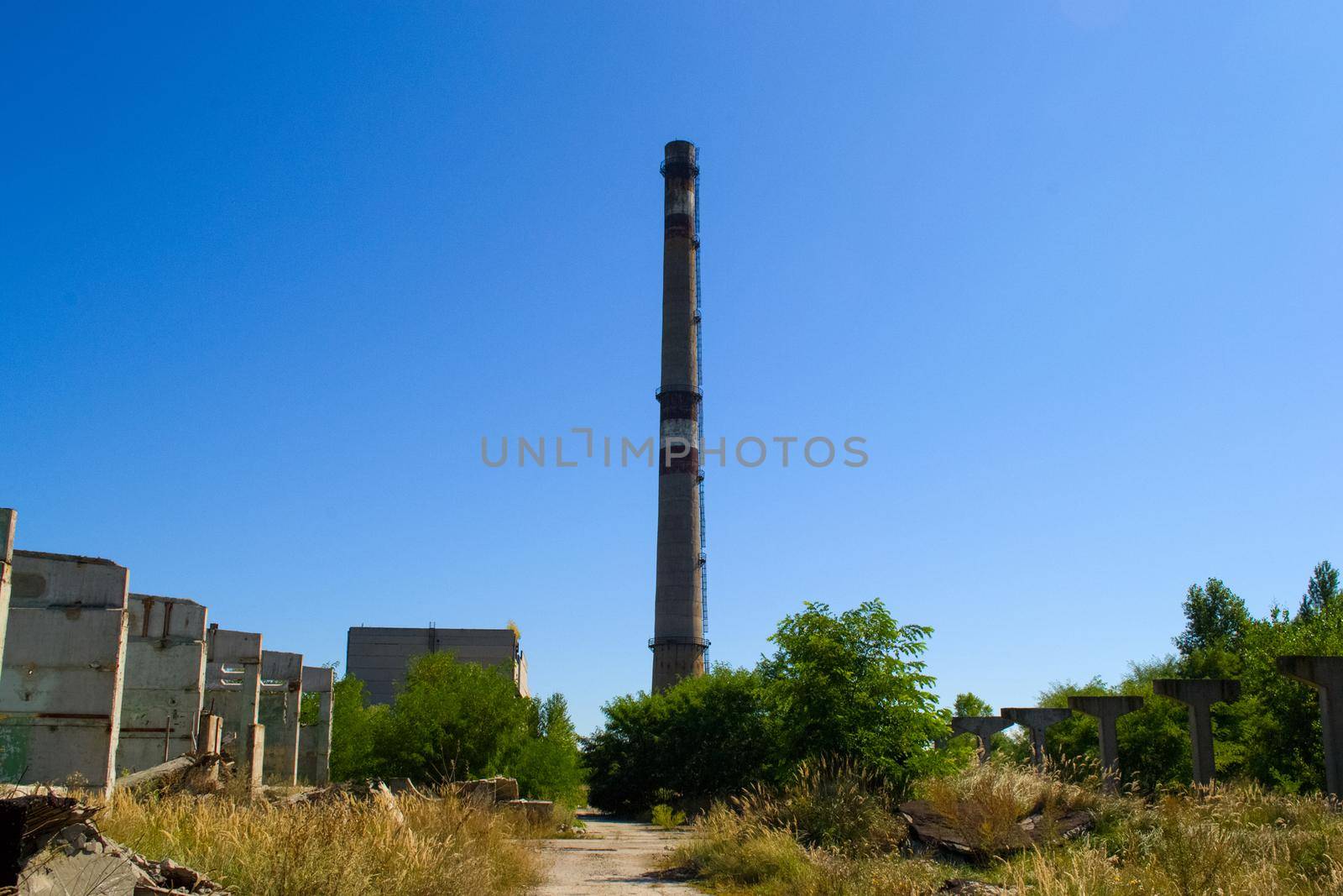 Chyhyryn Nuclear Power Plant. The building of the abandoned Ukrainian nuclear power plant Chigirinskaya. The ruins of buildings and structures. by DePo
