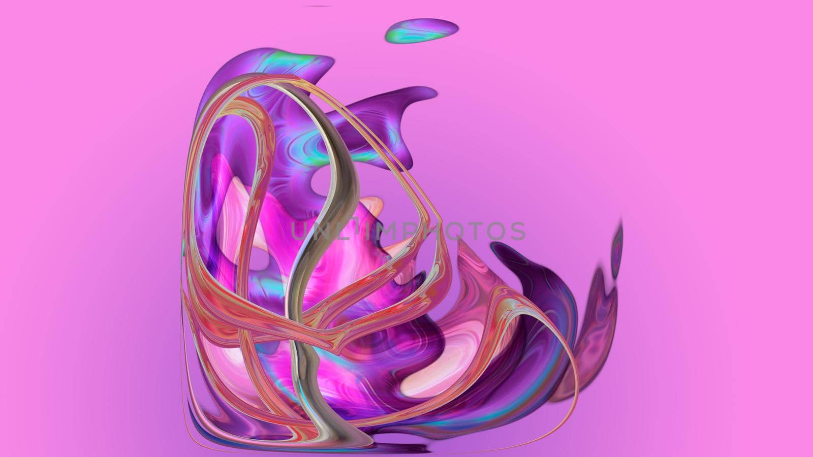 Abstract fantasy background of shapes and lines. 3d image, 3d rendering