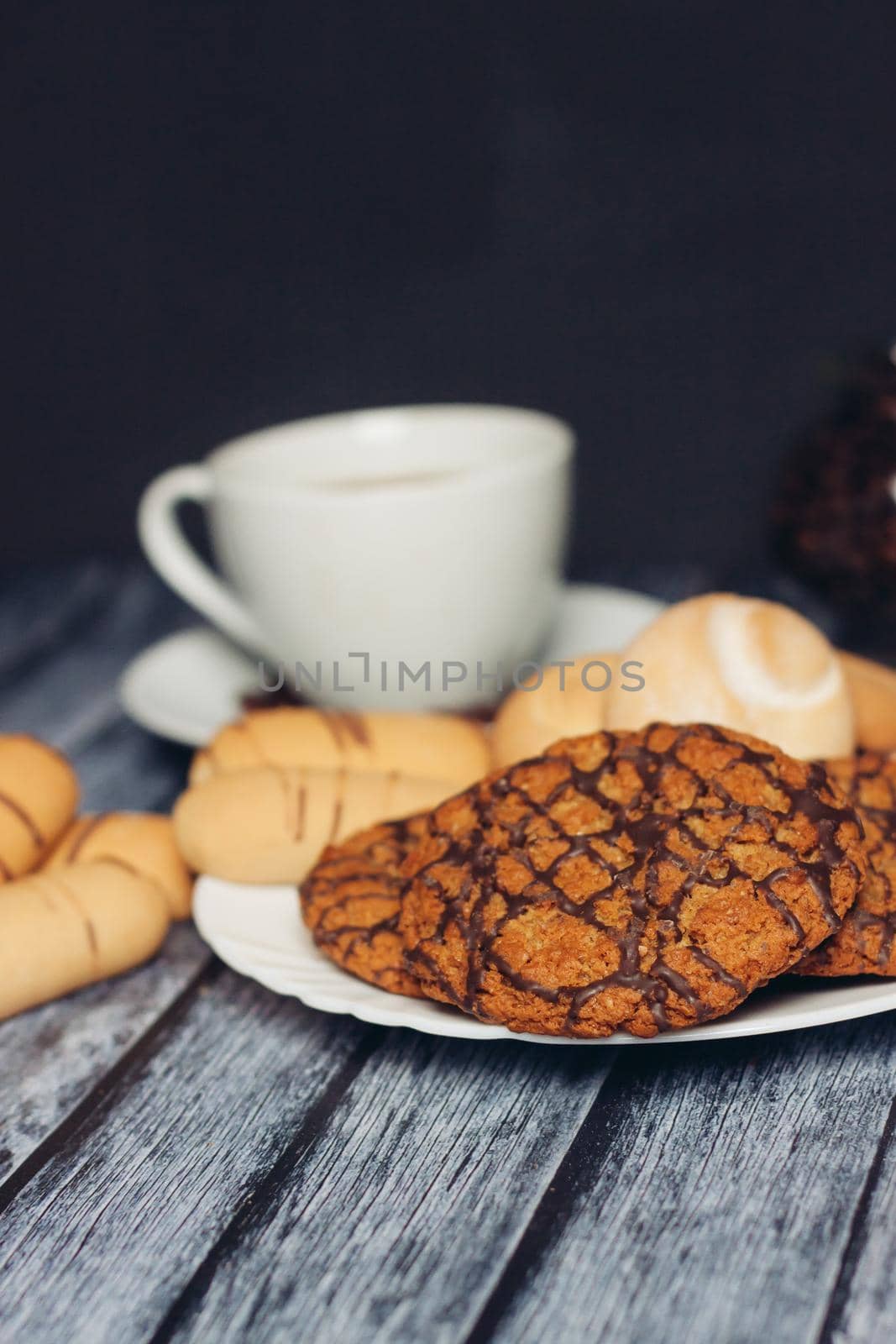 sweet cookies for tea on the table breakfast meal by SHOTPRIME