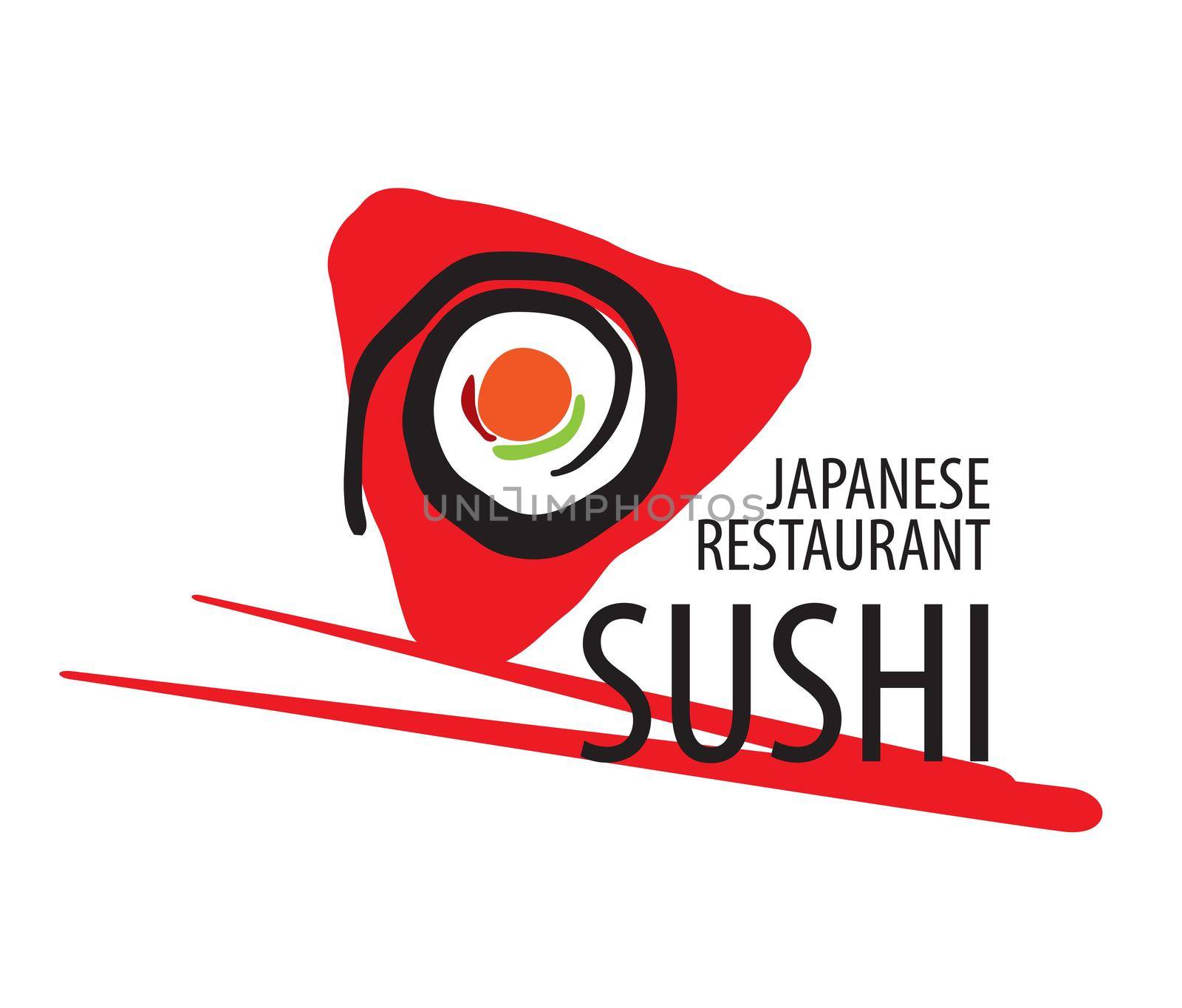 Vector logo of Japanese food on a white background.