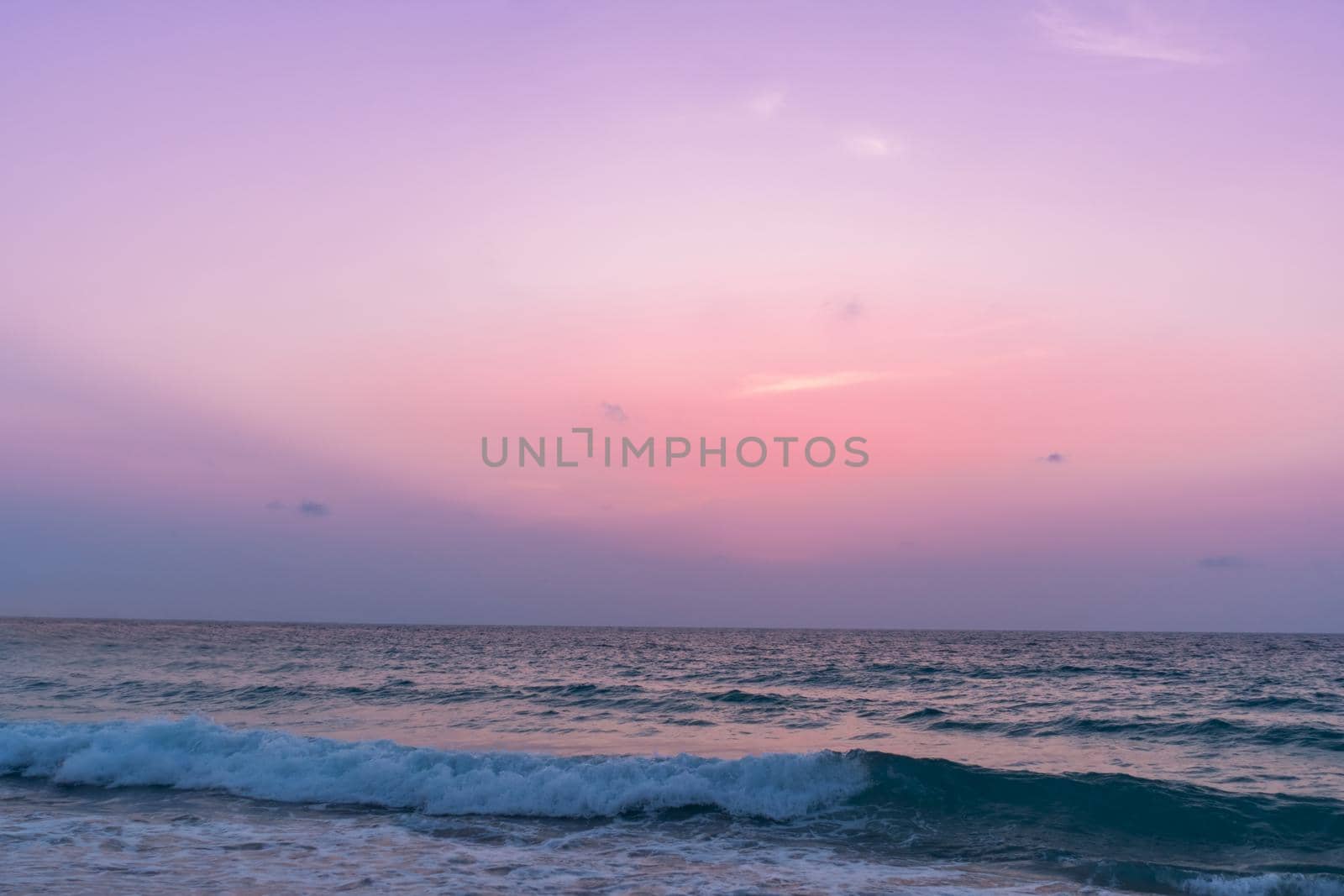 Colorful vibrant ocean sea wave beach summer background landscape on vacation day. 