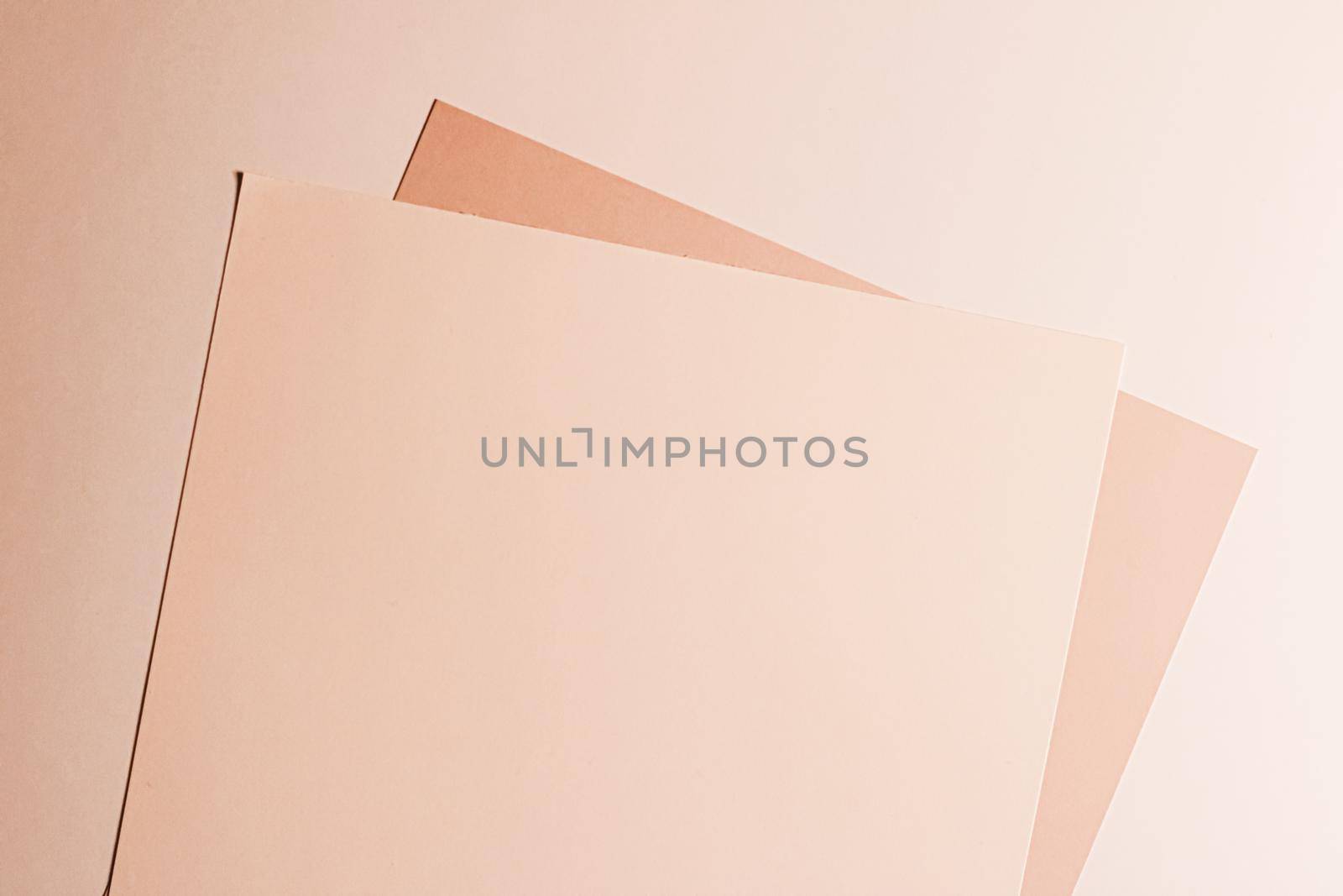 Beige A4 papers as office stationery flatlay, luxury branding flat lay and brand identity design for mockups