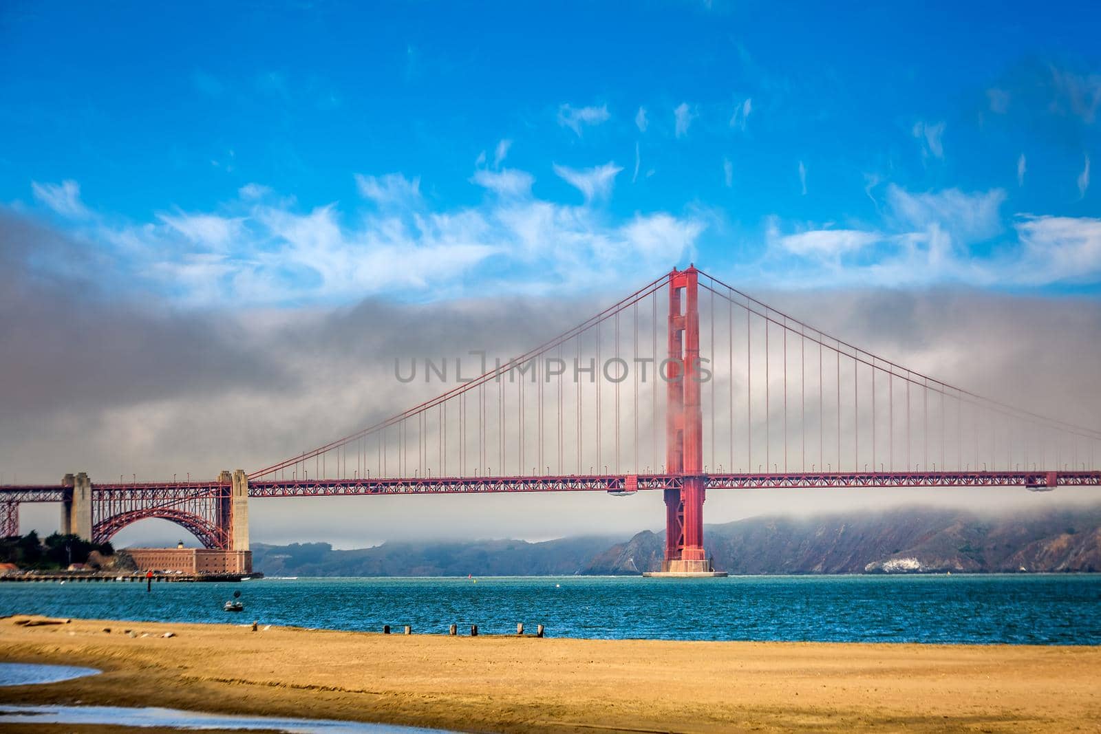 Travel in San Francisco. The view of Golden Gate Bridge, San Francisco, California, USA.