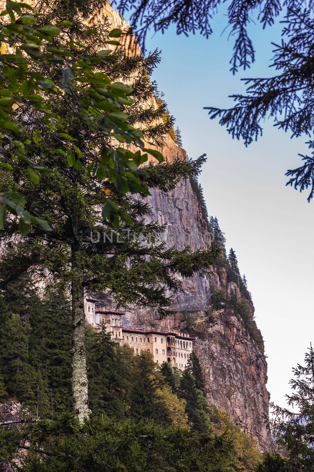 Carved mountain church of the orthodox faith is Sumela Monastery in Trabzon, Turkey.