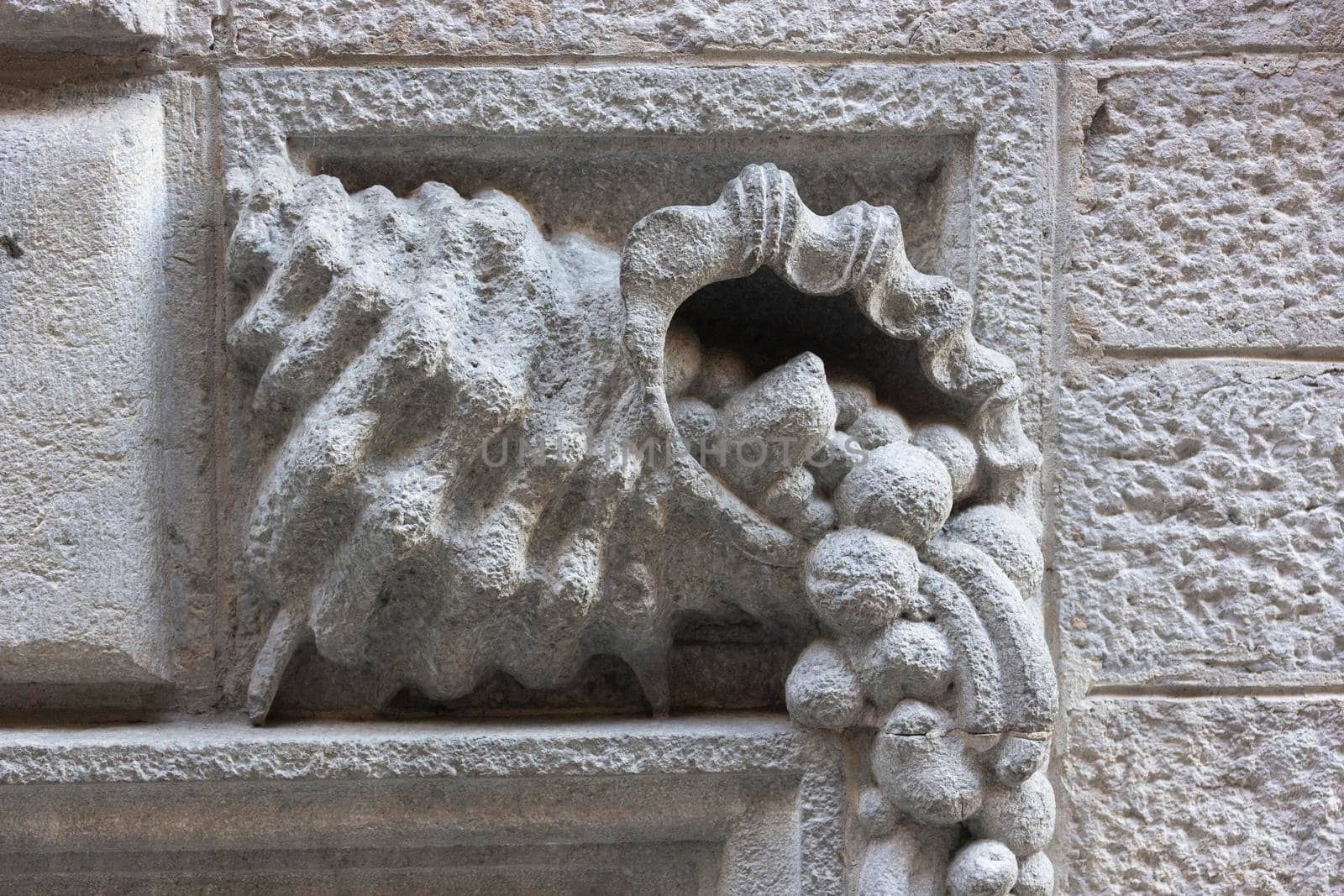 stone carved in the shape of a conch shell in spain