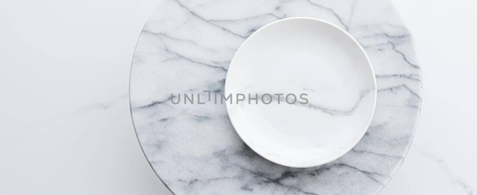 Marble plate as flatlay background, food flat lay and menu by Anneleven