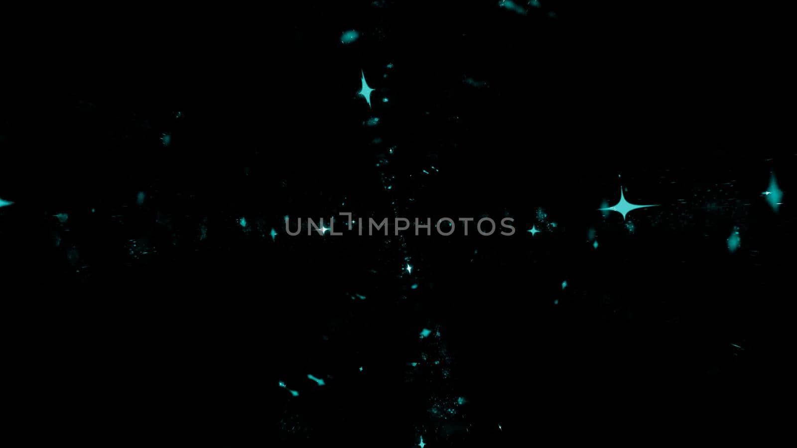 Abstract 3d illustration of glowing blue lights swirling and shining on black background