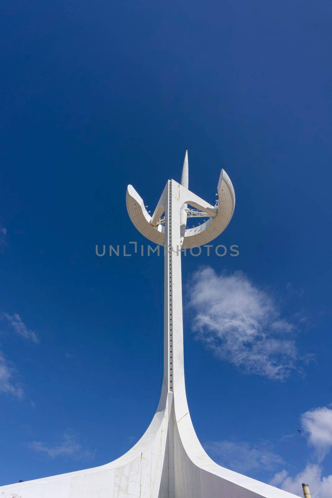 Telecommunications tower in one of the mountains of Barcelona in Spain