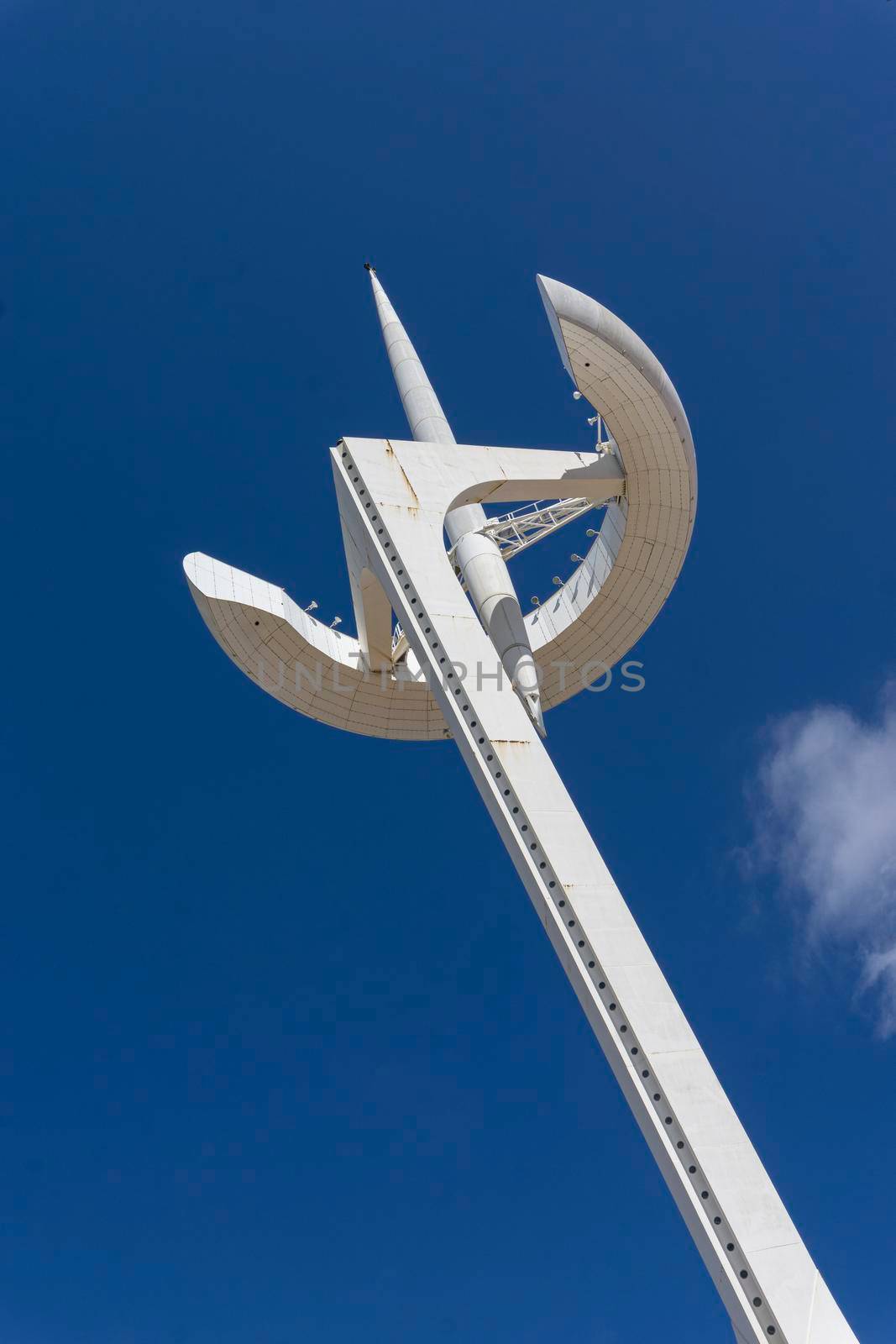 Telecommunications tower in one of the mountains of Barcelona in Spain