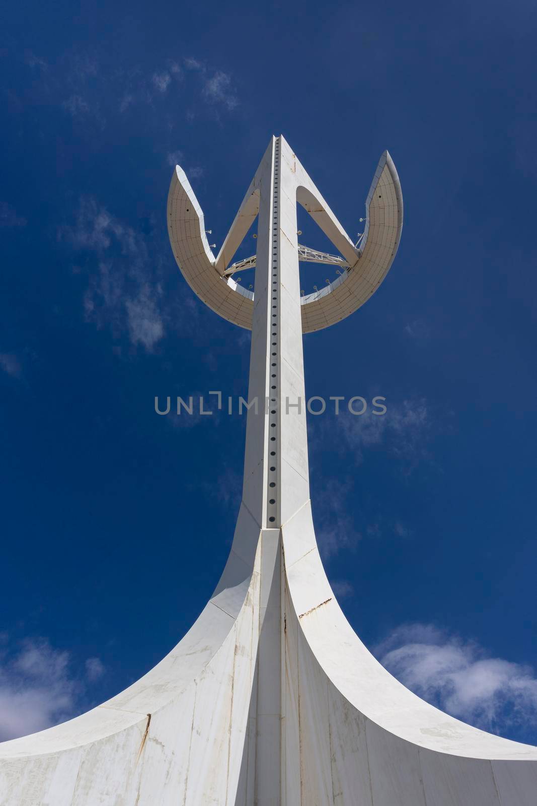 Telecommunications tower in one of the mountains of Barcelona in Spain