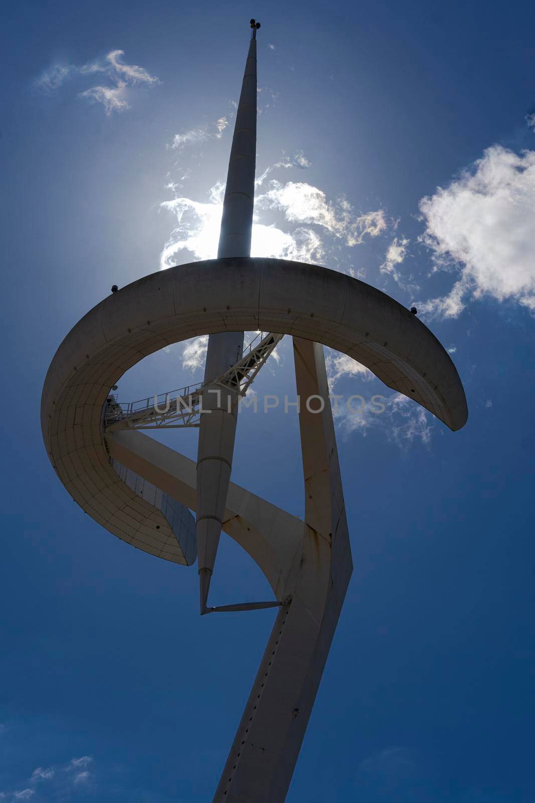 Telecommunications tower in one of the mountains of Barcelona in Spain