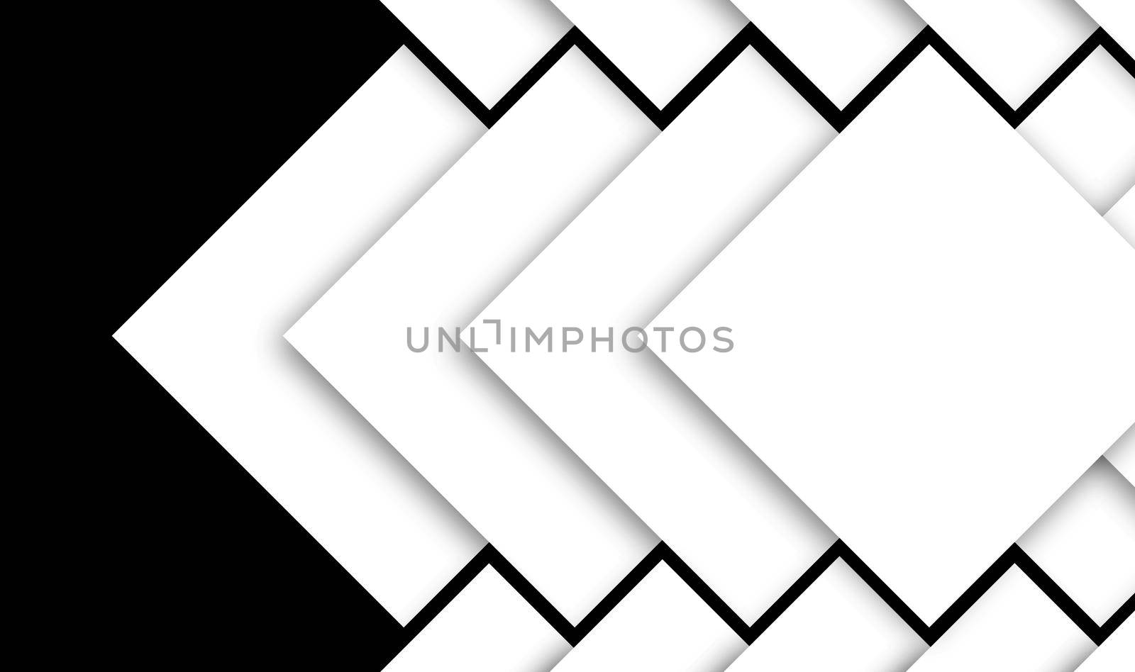 abstract concept design made of squares creating design by overlapping on each other and tilted upside down creating zig zag in the negative space in black isolated background with soft shadow, layered image ready to print for cards, invitation, design print by tabishere