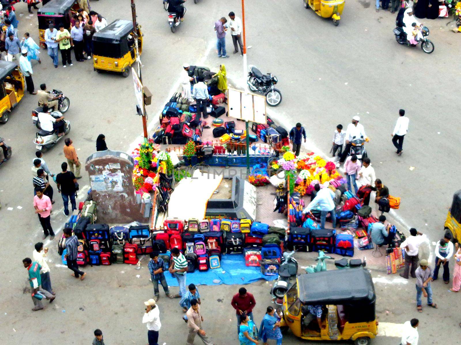 Hydrabad, India - July 1, 2015: The street view from Charminar tower. Best destination in IncredibIe by tabishere