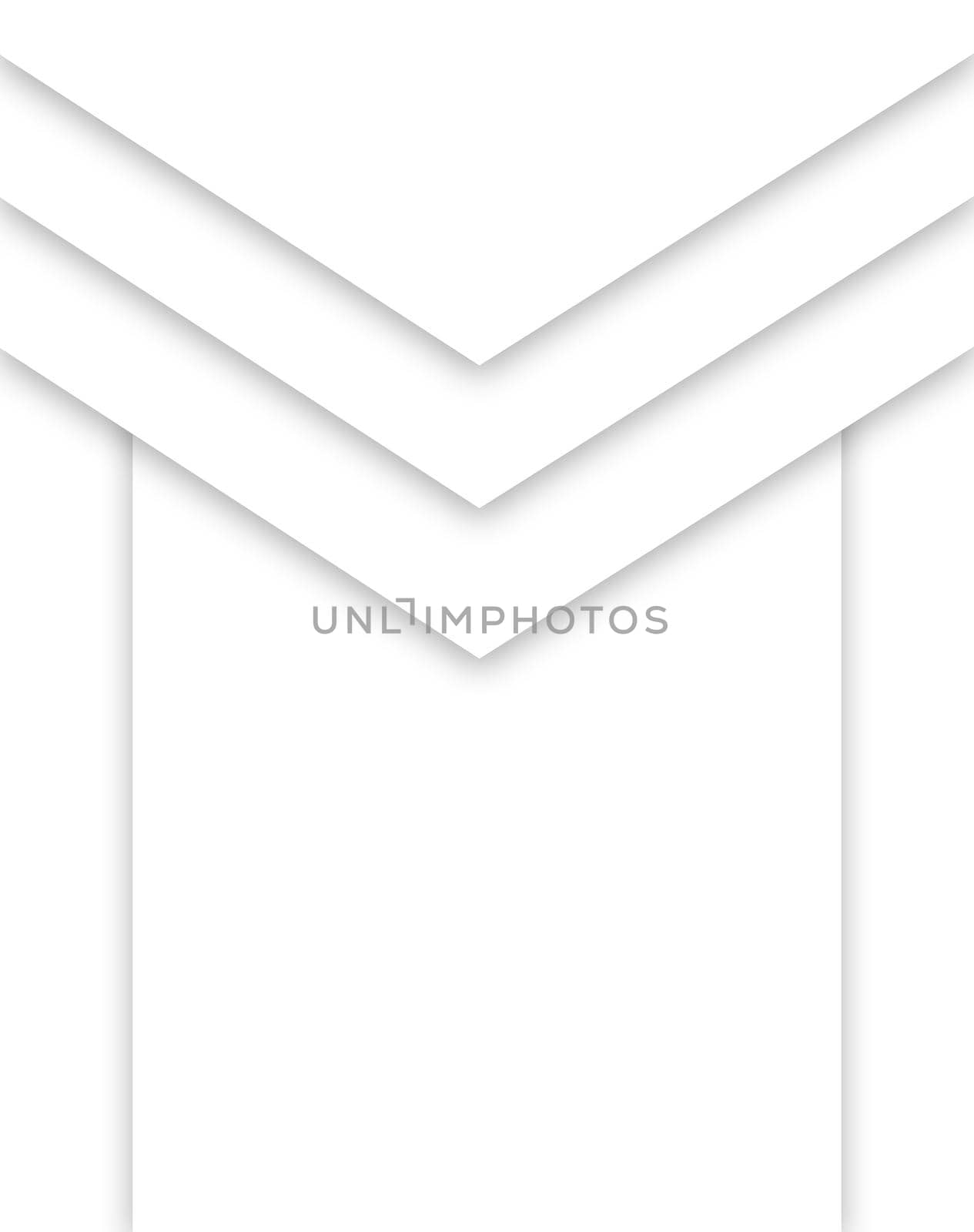 M shaped white Symbol with shadow design with arrows and rectangle, white isolated background, Letter M